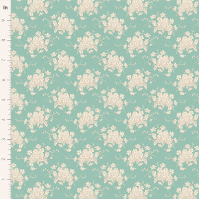 Tilda Sunday Brunch White Flower Teal