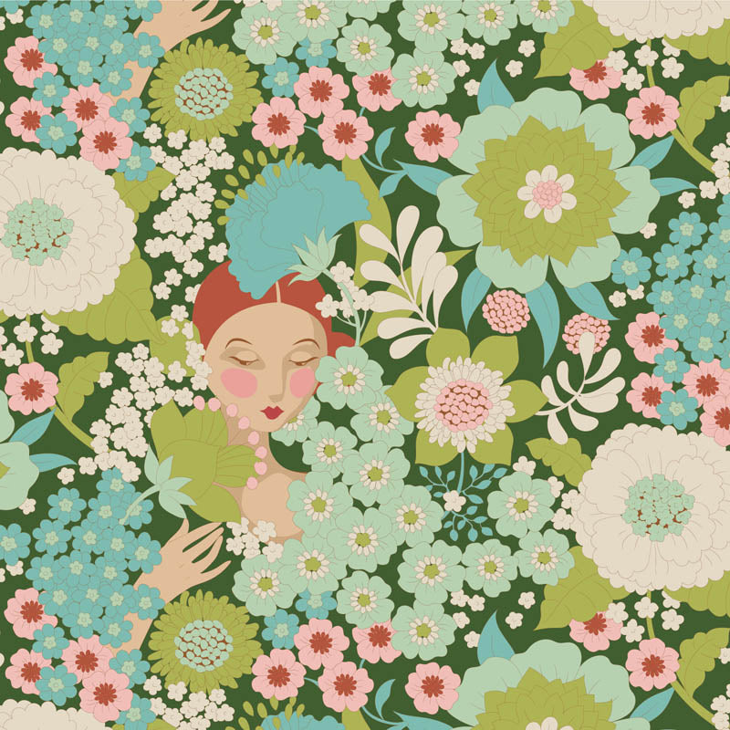 Tilda Wallflower Green