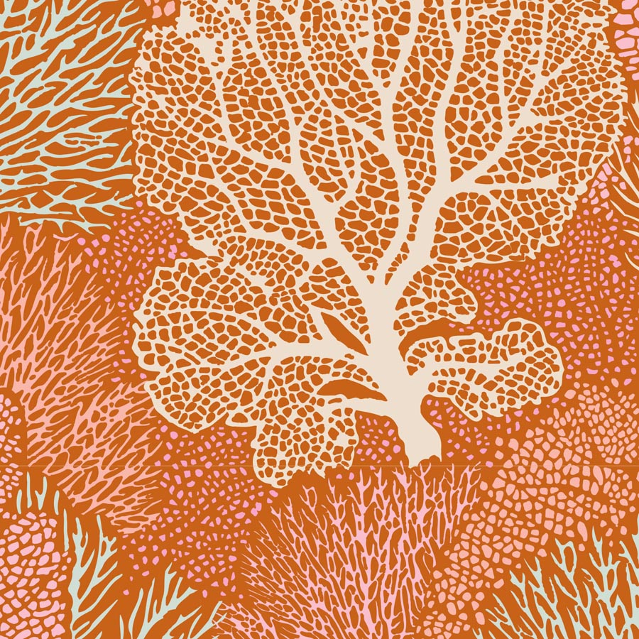 Tilda Cotton Beach Coral Reef Ginger