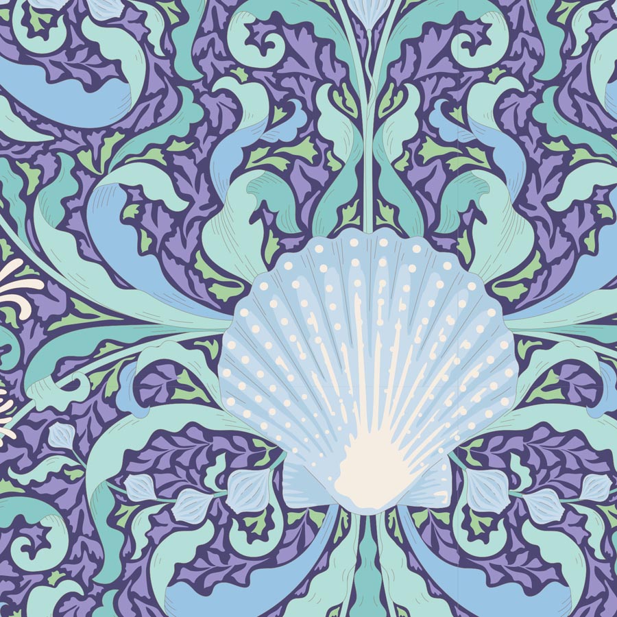 Tilda Cotton Beach Scallop Shell Blue