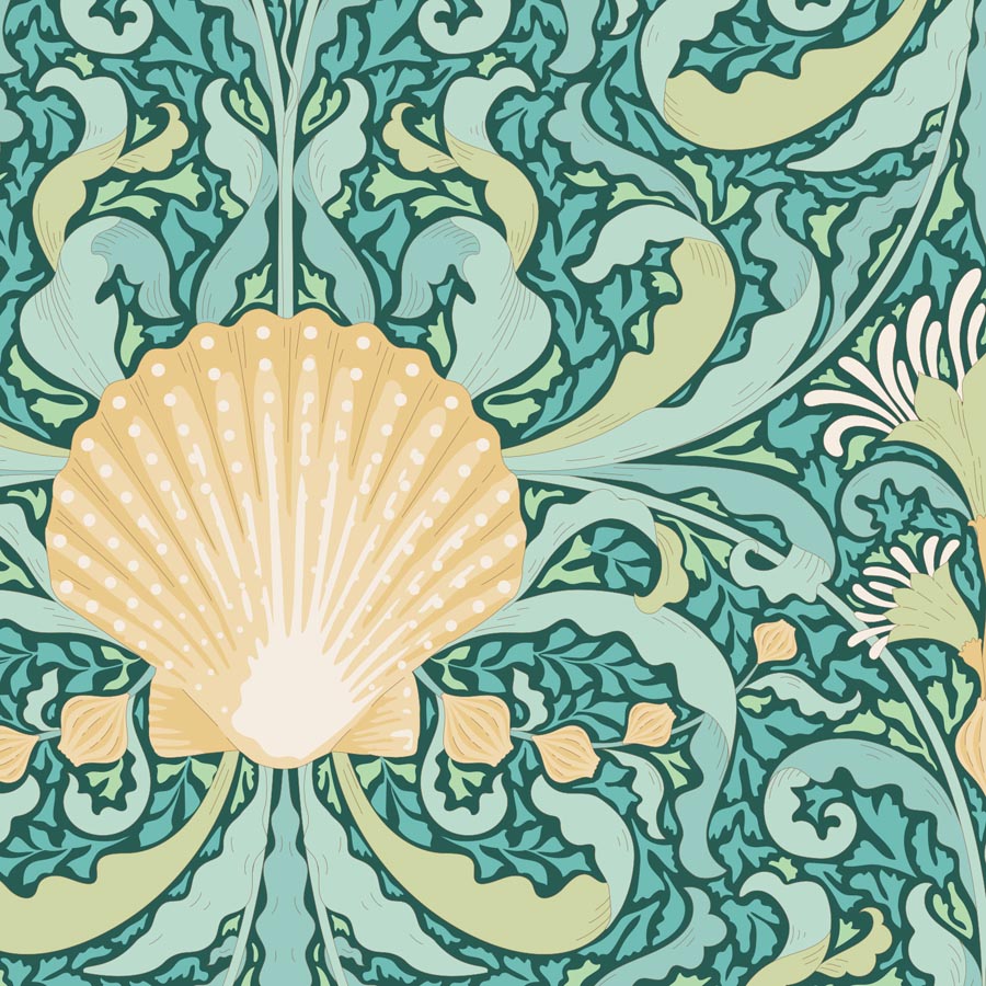 Tilda Cotton Beach Scallop Shell Teal