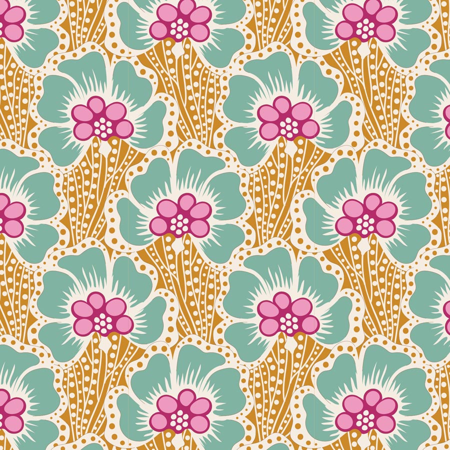 Tilda Cotton Beach Ocean Flower Honey