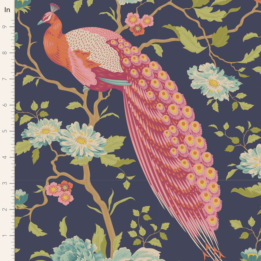 Tilda Chic Escape Peacock Tree Navy Blue