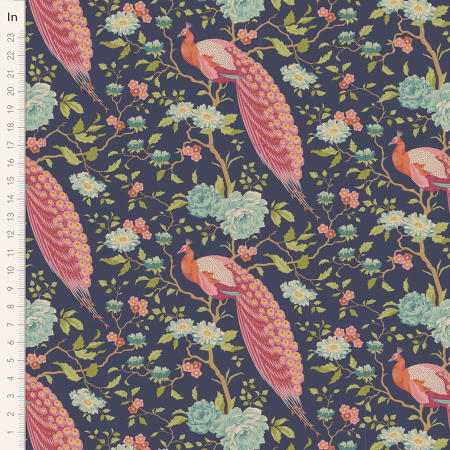 Tilda Chic Escape Peacock Tree Navy Blue