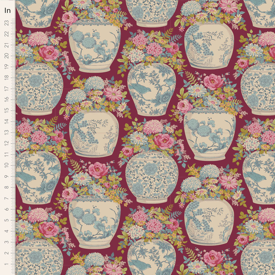 Tilda Chic Escape Flowervase Maroon