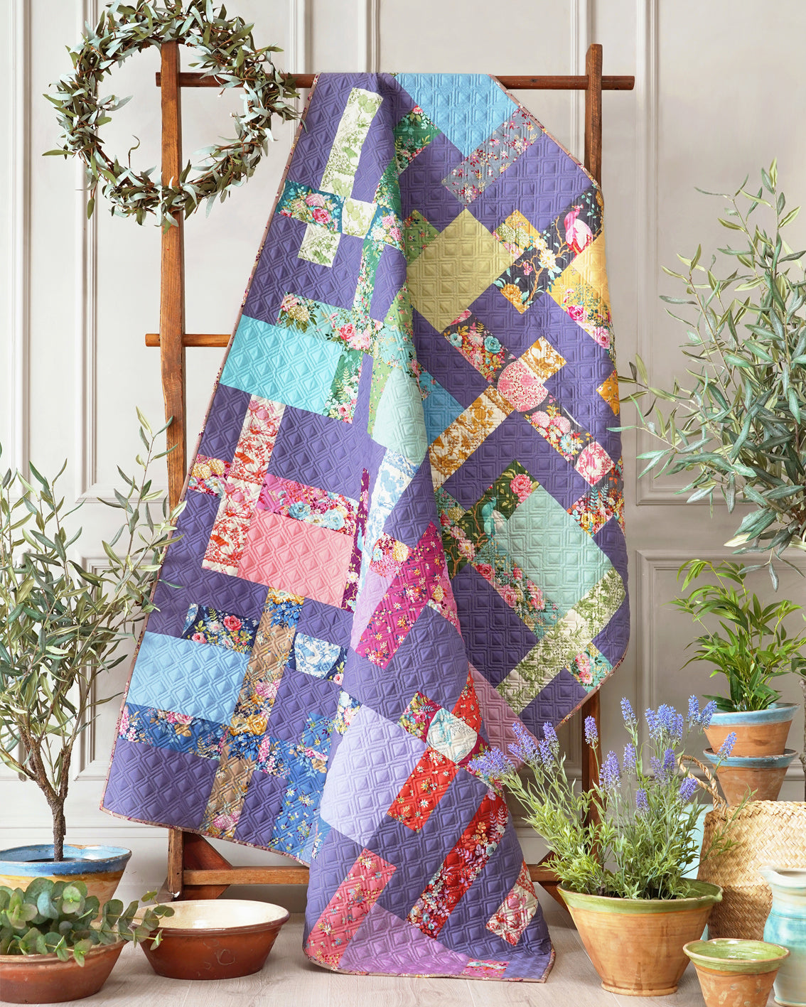 Tilda Chic Escape Flea Market Quilt Kit Aubergine