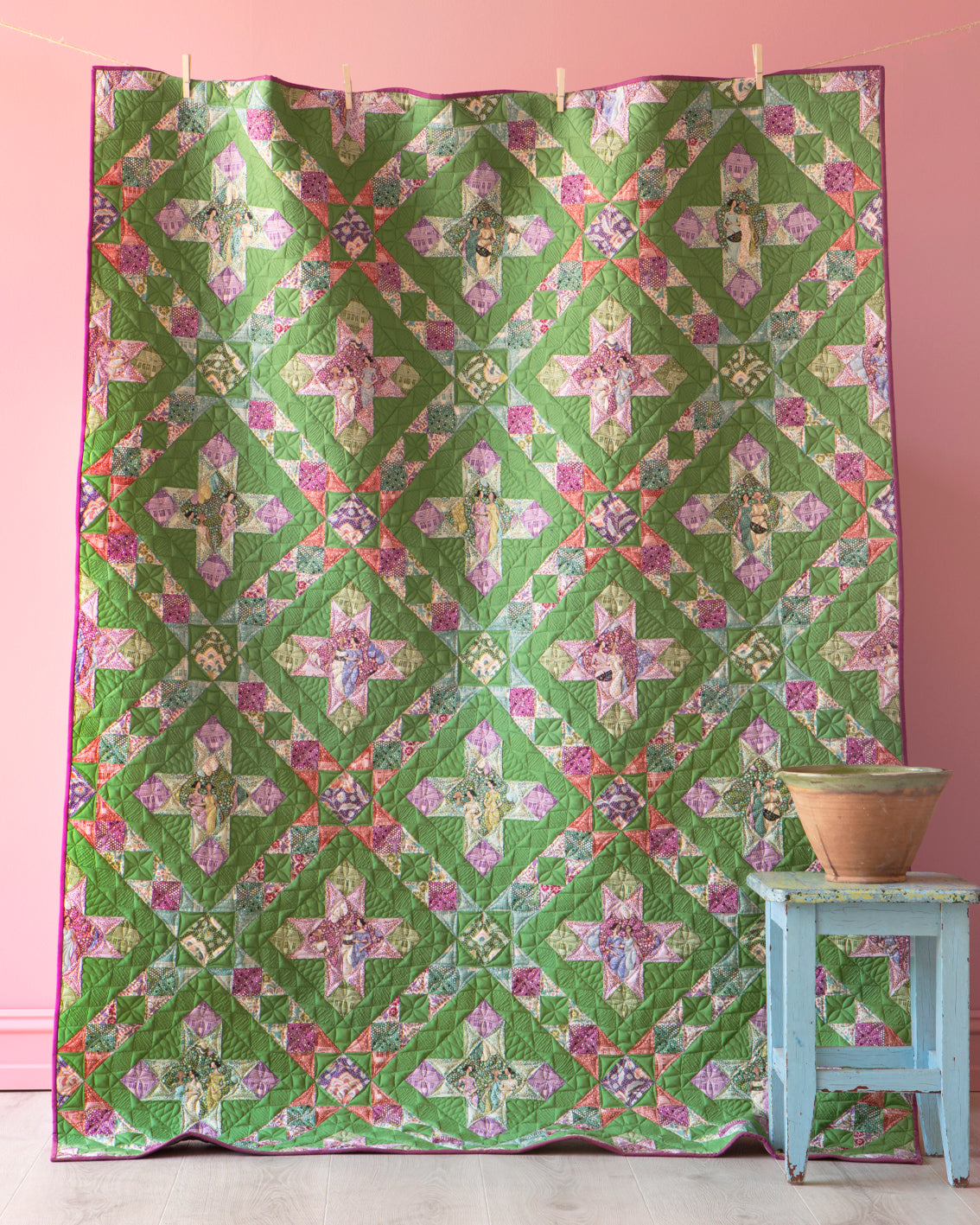 Tilda Hometown Homestar Quilt Kit Pine
