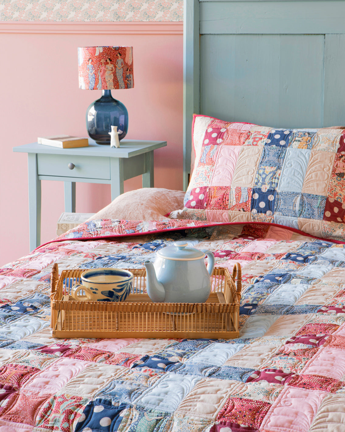 Tilda Hometown Plaid Porch Quilt Kit Red/Blue